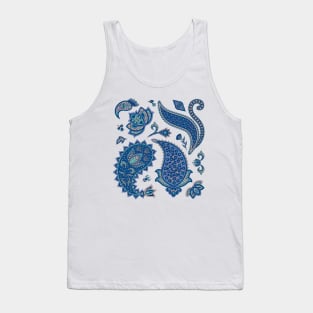 Blue Paisley Tank Top